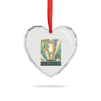 Vintage Frog Drinking Coffee Sarcastic Meme Heart Crystal Glass Ornament Wish I Lacked Critical Thinking Skills You All Seem So Happy
