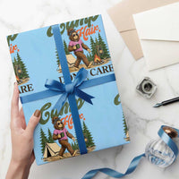 Vintage Funny Girly Bigfoot Camper Wrapping Paper Roll Camp Hair Don't Care Sasquatch Camping Outdoor Adventure