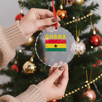 Vintage Ghana Flag Distressed Design Crystal Glass Ornament Proud Ghanaian Heritage African Pride