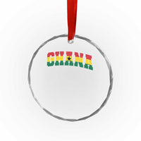 Vintage Ghana Flag Varsity Crystal Glass Ornament Classic Ghanaian Pride Heritage Graphic