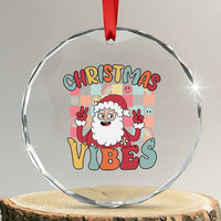 Vintage Groovy Santa Xmas Vibe Crystal Glass Ornament TS09
