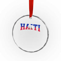 Vintage Haiti Crystal Glass Ornament Varsity Haitian Flag Classic Haitian Pride College Style