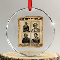 Vintage Harriet Tubman Poster Crystal Glass Ornament I Freed A Thousand People - Wonder Print Shop