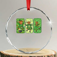 Vintage Highland Cow St Patricks Day Crystal Glass Ornament Farm Lover Gift