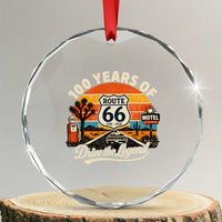 Vintage Highway 66 100th Anniversary 2026 Americana Road Trip Souvenir Crystal Glass Ornament