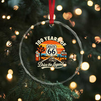 Vintage Highway 66 100th Anniversary 2026 Americana Road Trip Souvenir Crystal Glass Ornament