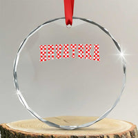 Vintage Hrvatska Crystal Glass Ornament Retro Varsity Croatia Zagreb Croatian Flag