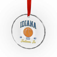 Vintage Indiana Basketball Graphic Crystal Glass Ornament Retro 1967 Sports Indianapolis IN Fan