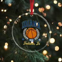 Vintage Indiana Basketball Graphic Crystal Glass Ornament Retro 1967 Sports Indianapolis IN Fan
