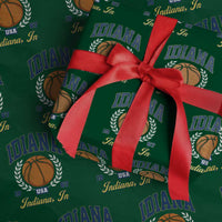 Vintage Indiana Basketball Graphic Wrapping Paper Roll Retro 1967 Sports Indianapolis IN Fan