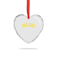 Vintage Indiana IN Heart Crystal Glass Ornament Retro Throwback Design Classic Yellow Athletic Sports - Wonder Print Shop