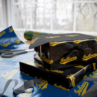 Vintage Indiana Retro Yellow Throwback Distressed Wrapping Paper Roll Retro Classic IN State Pride - Wonder Print Shop