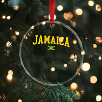 Vintage Jamaica Crystal Glass Ornament Retro Jamaican Flag National Pride Vacation TS10