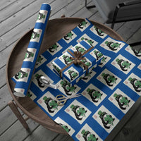 Vintage Japanese Grumpy Frog Wrapping Paper Roll Lucky St Paddys Day