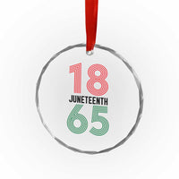 Vintage Juneteenth 1865 Crystal Glass Ornament Retro Striped Number Graphic