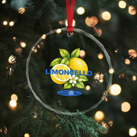 Vintage Limoncello Lemon Liqueur Crystal Glass Ornament Citrus Fruit Botanical Italian Summer Graphic