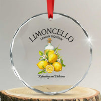 Vintage Limoncello Lemon Liqueur Crystal Glass Ornament Italian Summer Letter Fruit Printed Graphic