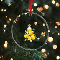 Vintage Limoncello Lemon Liqueur Crystal Glass Ornament Italian Summer Letter Fruit Printed Graphic