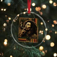 Vintage Marley Guitarist Crystal Glass Ornament Rastaman Rastafari Music Vibes Only Rasta Jamaica Reggae - Wonder Print Shop