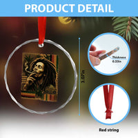 Vintage Marley Guitarist Crystal Glass Ornament Rastaman Rastafari Music Vibes Only Rasta Jamaica Reggae TS10