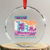 Vintage Miami Florida Art Deco Crystal Glass Ornament Miami City Pride Graphic