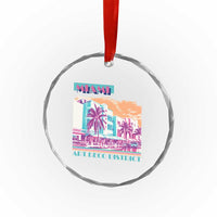 Vintage Miami Florida Art Deco Crystal Glass Ornament Miami City Pride Graphic