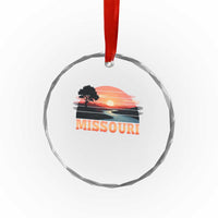 Vintage Missouri Outdoors Crystal Glass Ornament Midwest Nature Landscape