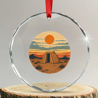 Vintage Monument Valley Landscape Crystal Glass Ornament Desert Hogan Home Art