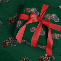 Vintage Motorcycle Wrapping Paper Roll Retro Rider Graphic Motorcycle Enthusiasts Bikers Club
