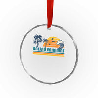 Vintage Nassau Crystal Glass Ornament Bahamas Vacation Beach Summer Retro Sunset TS10