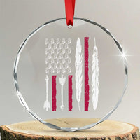 Vintage Native American Flag Crystal Glass Ornament Dreamcatcher And Feather Graphic