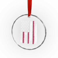 Vintage Native American Flag Crystal Glass Ornament Dreamcatcher And Feather Graphic