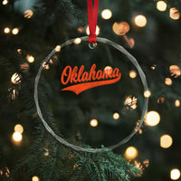Vintage Oklahoma Orange Throwback Distressed Crystal Glass Ornament Retro Classic OK State Pride TS02