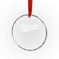 Vintage Oklahoma Throwback Distressed Crystal Glass Ornament Retro Classic OK State Pride TS02