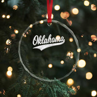 Vintage Oklahoma Throwback Distressed Crystal Glass Ornament Retro Classic OK State Pride TS02