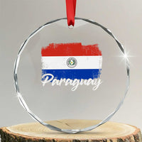 Vintage Paraguay Flag Paraguaya Heritage Pride Roots Crystal Glass Ornament