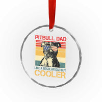 Vintage Pitbull Dad Crystal Glass Ornament Like A Regular Dad But Cooler - Wonder Print Shop