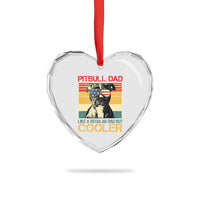 Vintage Pitbull Dad Heart Crystal Glass Ornament Like A Regular Dad But Cooler - Wonder Print Shop