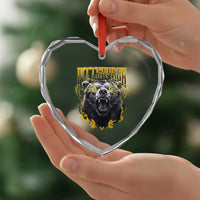 Vintage Pittsburgh Heart Crystal Glass Ornament Retro Sports Fan Wild Bear Mascot Streetwear Bootleg - Wonder Print Shop