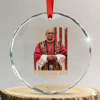 Vintage Pope Leo XIV Crystal Glass Ornament 267th Pope American Flag TS02
