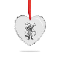 Vintage Raccoon Cowboy Heart Crystal Glass Ornament Cowgirl Trash Panda Western Country Meme - Wonder Print Shop