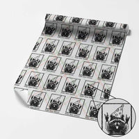 Vintage Raccoon Wrapping Paper Roll Retro Silly Trash Panda Meme - Wonder Print Shop
