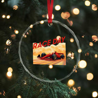 Vintage Racing Formula Car Crystal Glass Ornament TS14