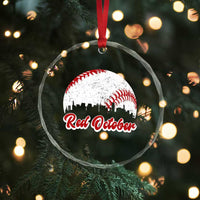 Vintage Red October Crystal Glass Ornament Philadelphia Skyline Retro Philly Cityscape - Wonder Print Shop