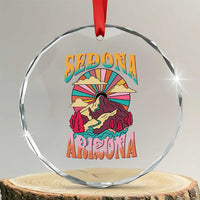 Vintage Retro Sedona Arizona Graphic Crystal Glass Ornament Psychedelic Red Rock Mountain Sunset Travel Souvenir
