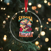 Vintage Retro Sedona Arizona Graphic Crystal Glass Ornament Psychedelic Red Rock Mountain Sunset Travel Souvenir