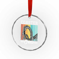 Vintage Rollercoaster Crew Crystal Glass Ornament Family Roller Coaster Amusement Park