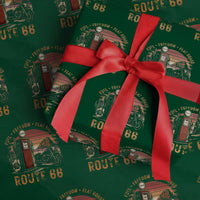 Vintage Route Highway 66 Gas Pump Wrapping Paper Roll Fuel Freedom Flat Roads