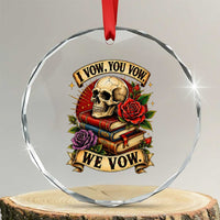 Vintage Skull Roses Gothic Dark Academia Aesthetic Crystal Glass Ornament I Vow You Vow We Vow Fantasy Fiction Bookish Gift