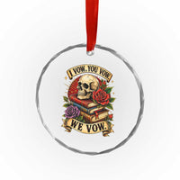 Vintage Skull Roses Gothic Dark Academia Aesthetic Crystal Glass Ornament I Vow You Vow We Vow Fantasy Fiction Bookish Gift